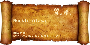 Merkle Alexa névjegykártya